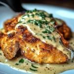 Crispy Parmesan Chicken with a Rich Garlic Sauce - Easy Dinner Idea
