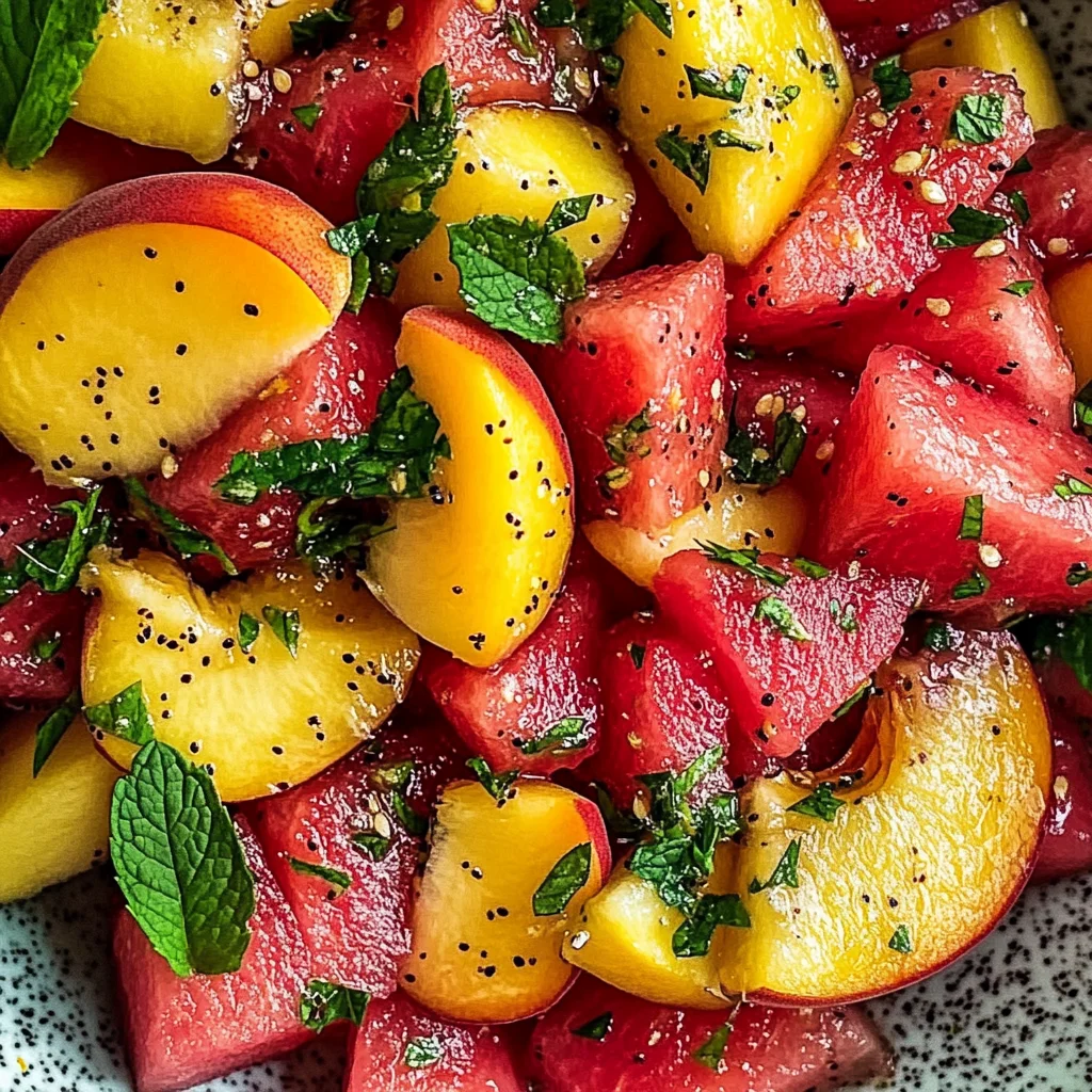 Easy Summer Peach Watermelon Salad