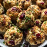 Festive Cranberry Turkey Stuffing Balls