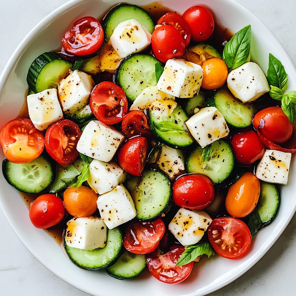 Fresh Cucumber Caprese Salad