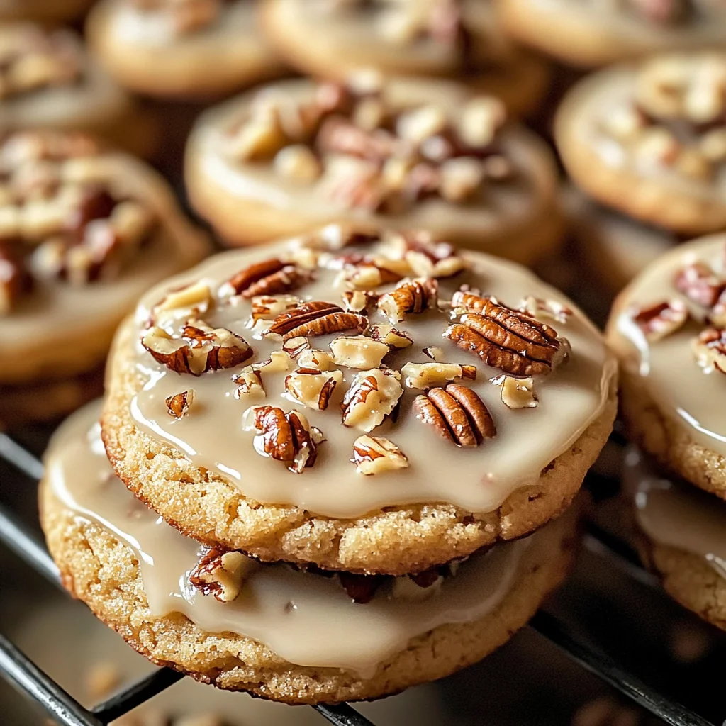 Frosted Butter Pecan Cookies
