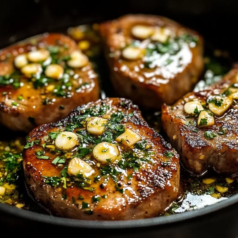 Garlic Butter Pan Seared beef Chops
