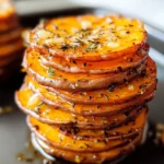 Garlic Butter Sweet Potato Stacks