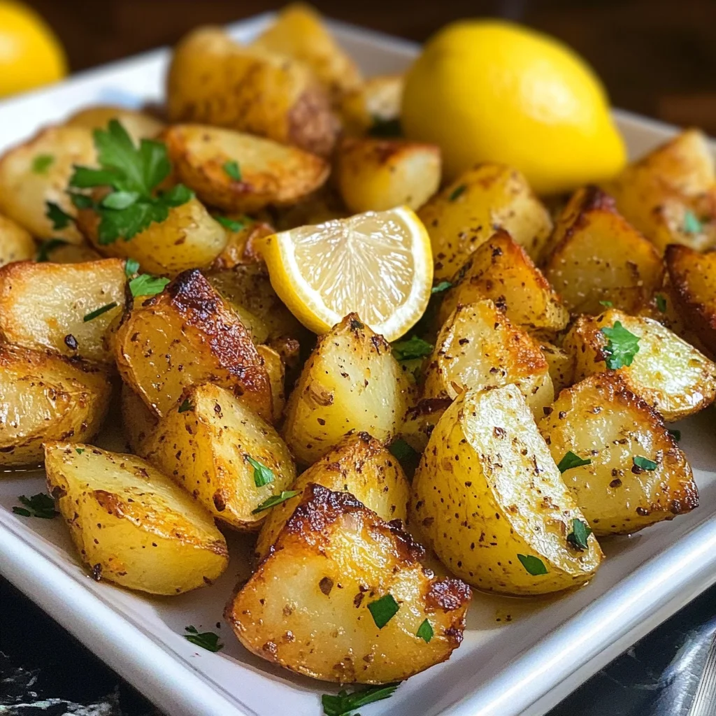 Greek Lemon Garlic Roasted Potatoes