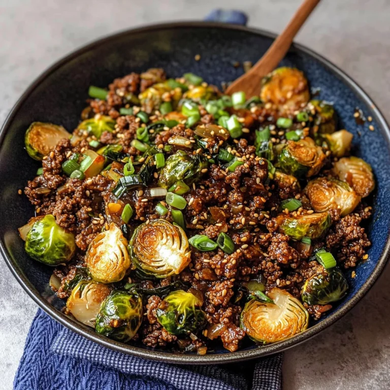Ground Beef and Brussels Sprouts