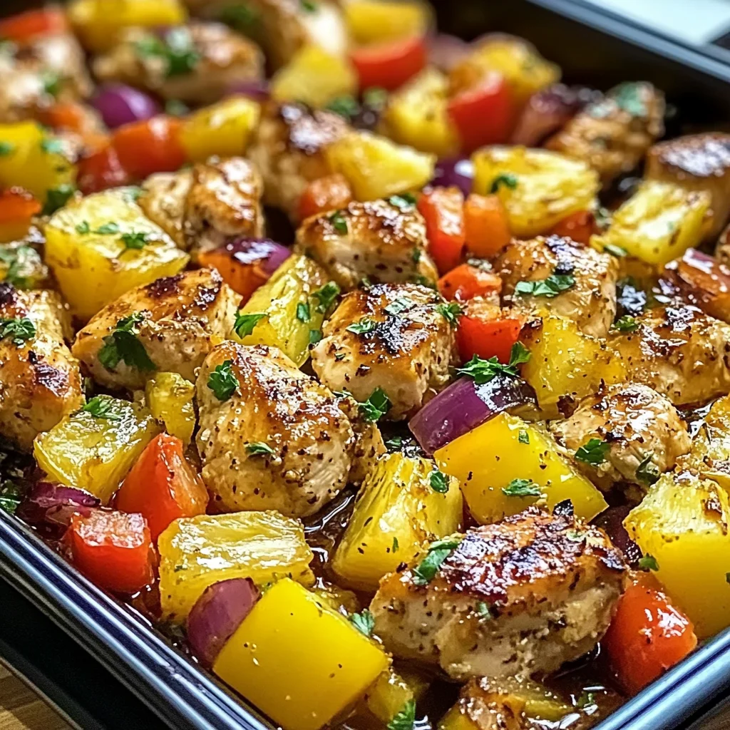 Hawaiian Chicken Sheet Pan Dinner