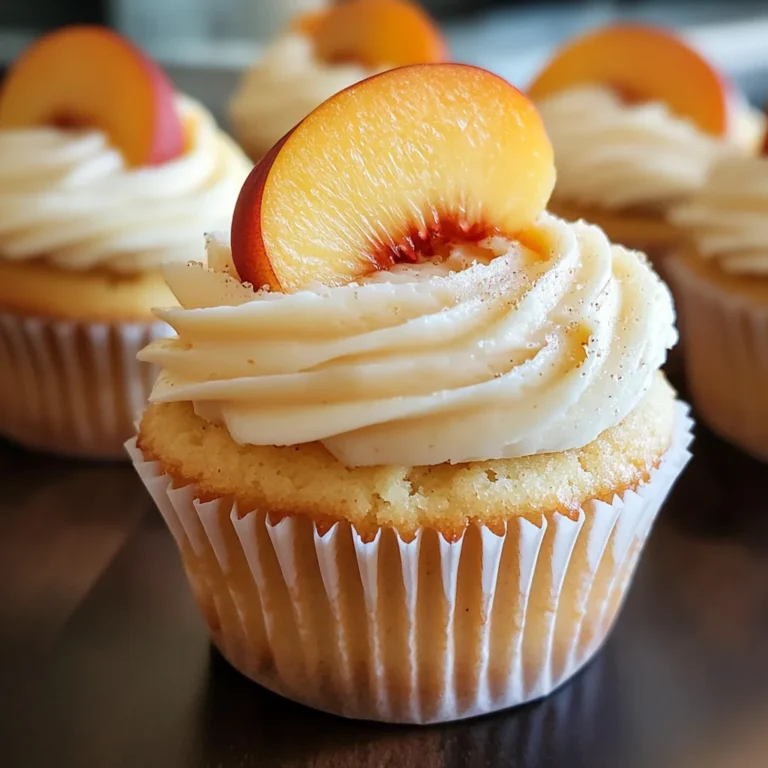 Honey Peach Cream Cheese Cupcakes