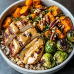 Maple Dijon Chicken & Roasted Sweet Potato Bowls