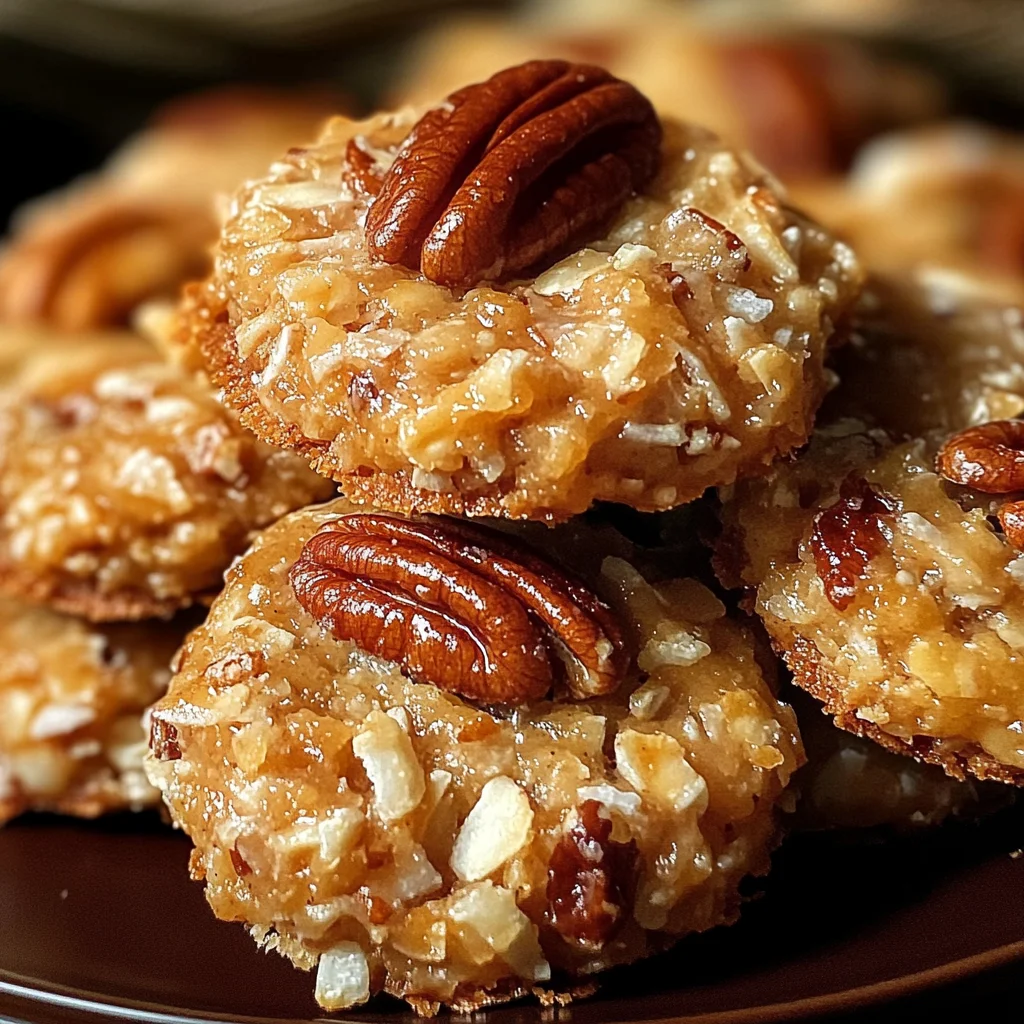 No-Bake Coconut Pecan Praline Cookies