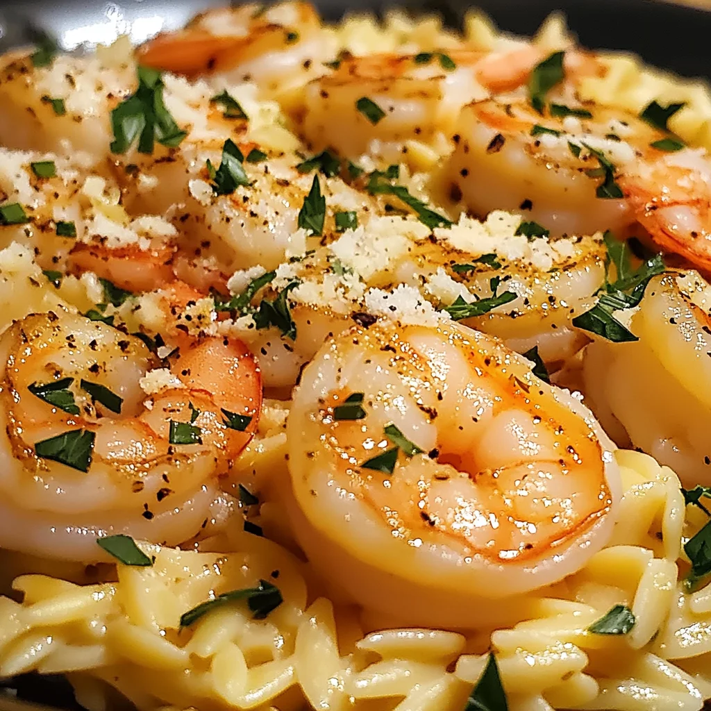 One Pan Parmesan Orzo with Shrimp
