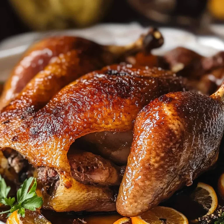 Oven Roasted Crispy Whole Duck & Figgy Orange Glaze