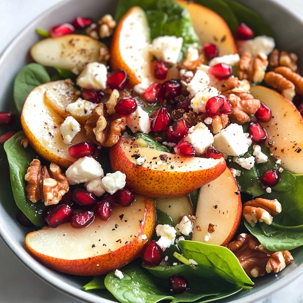 Pear, Pomegranate and Spinach Salad