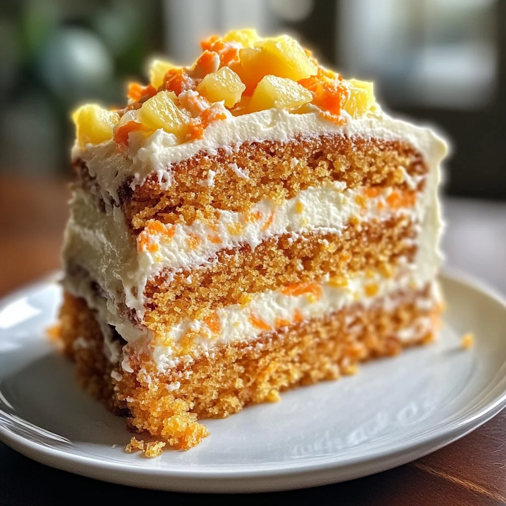 Pineapple Carrot Cream Cake : Moist & Tropical