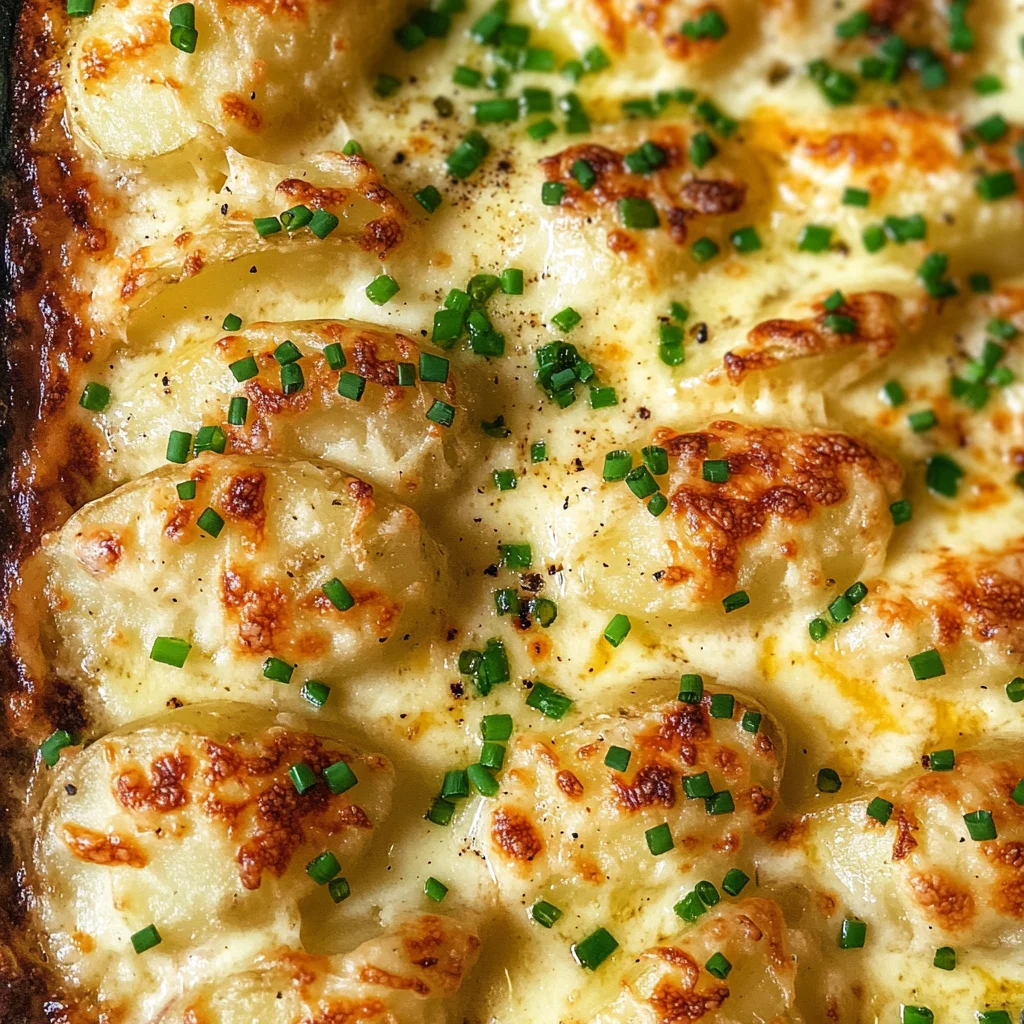 Roasted Garlic Potatoes au Gratin