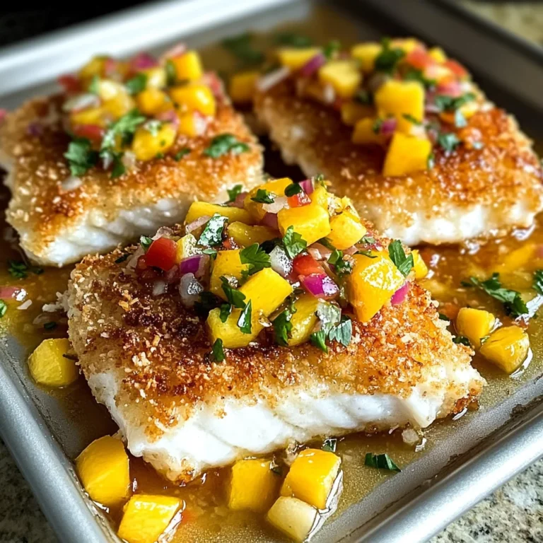 Tropical Coconut Crusted Fish with Mango Salsa