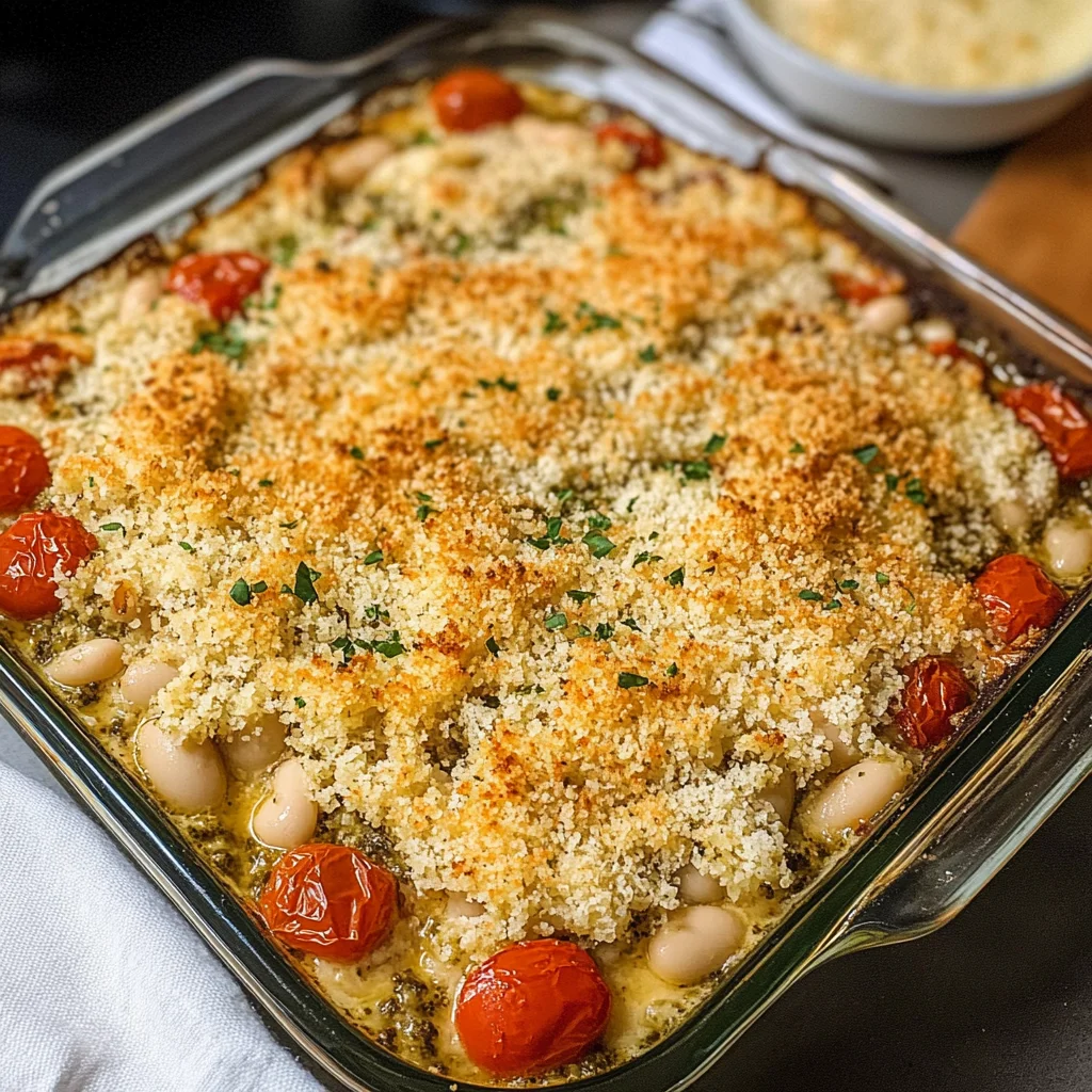 White Bean and Pesto Bake