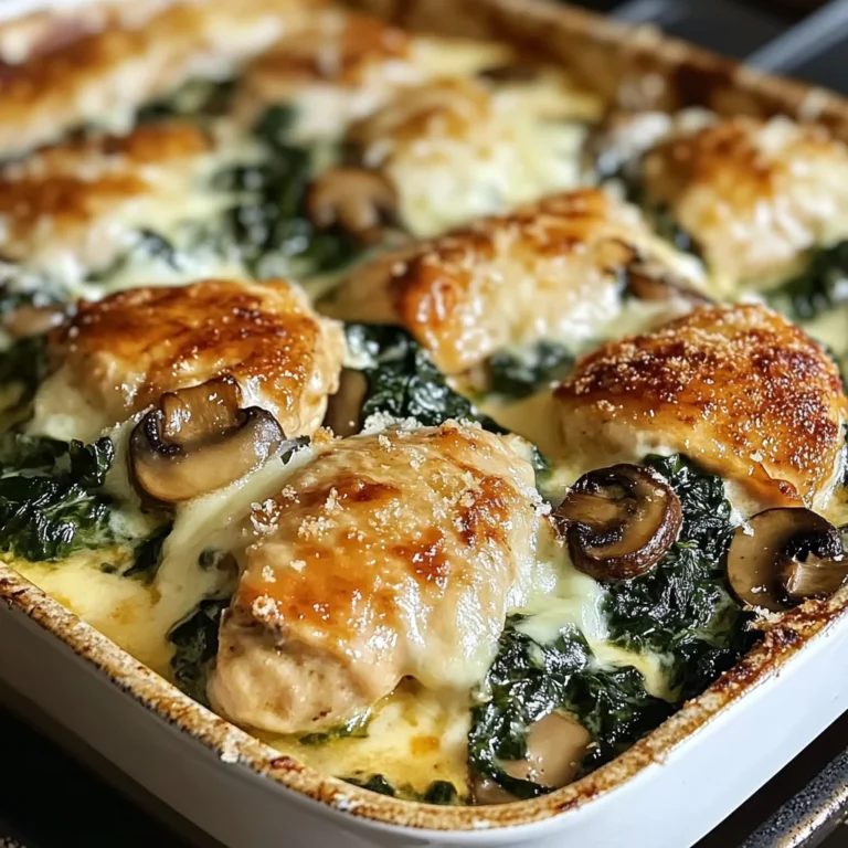 Chicken, Spinach, and Mushroom Low Carb Oven Dish