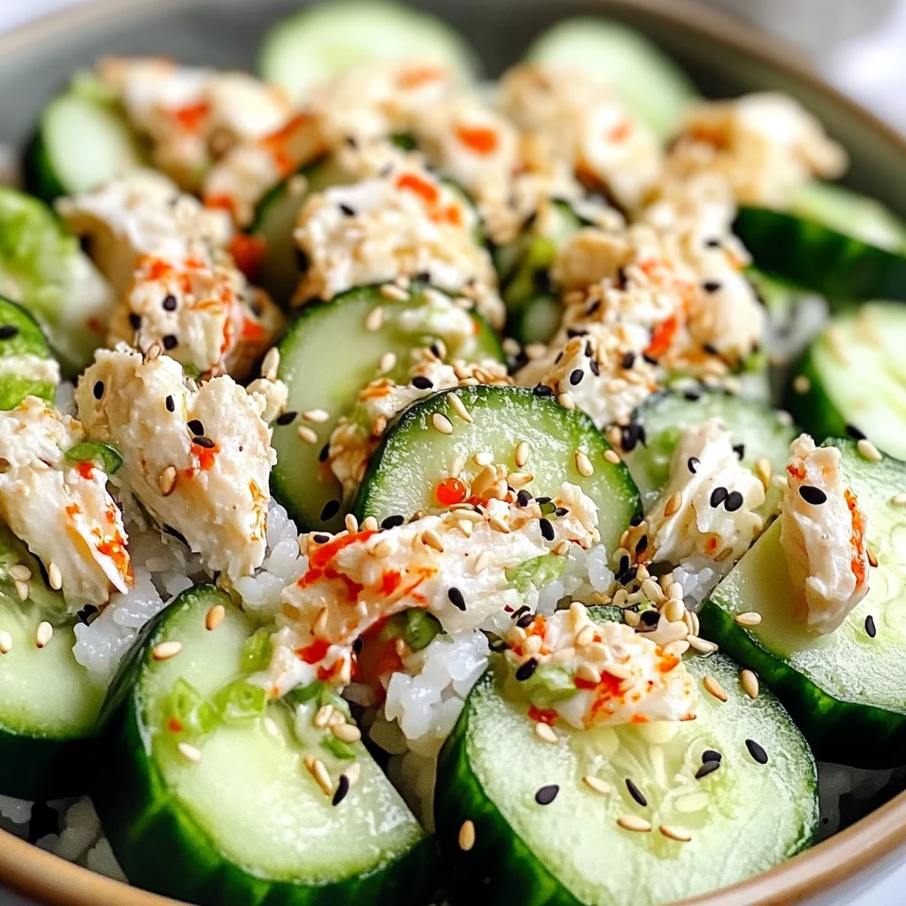 Easy California Roll Cucumber Salad