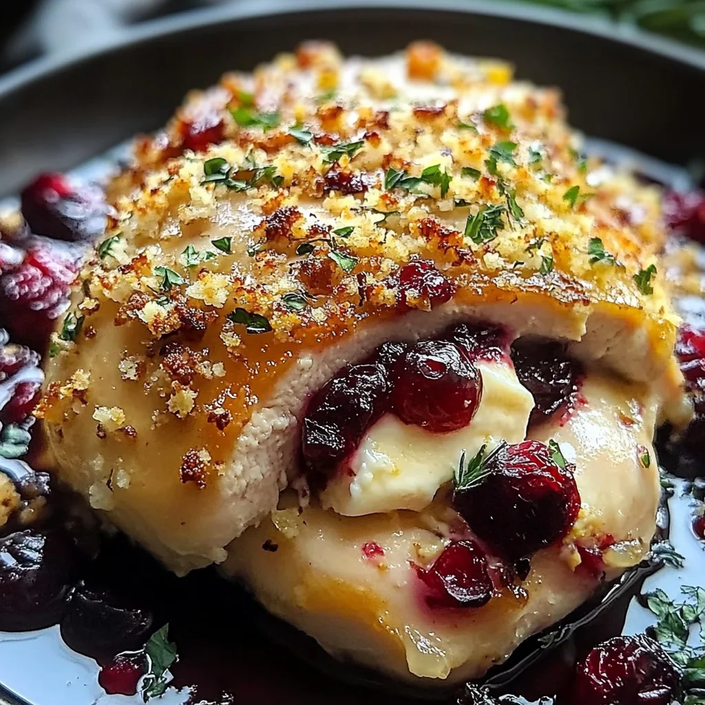 Impressive Cranberry Brie Stuffed Chicken