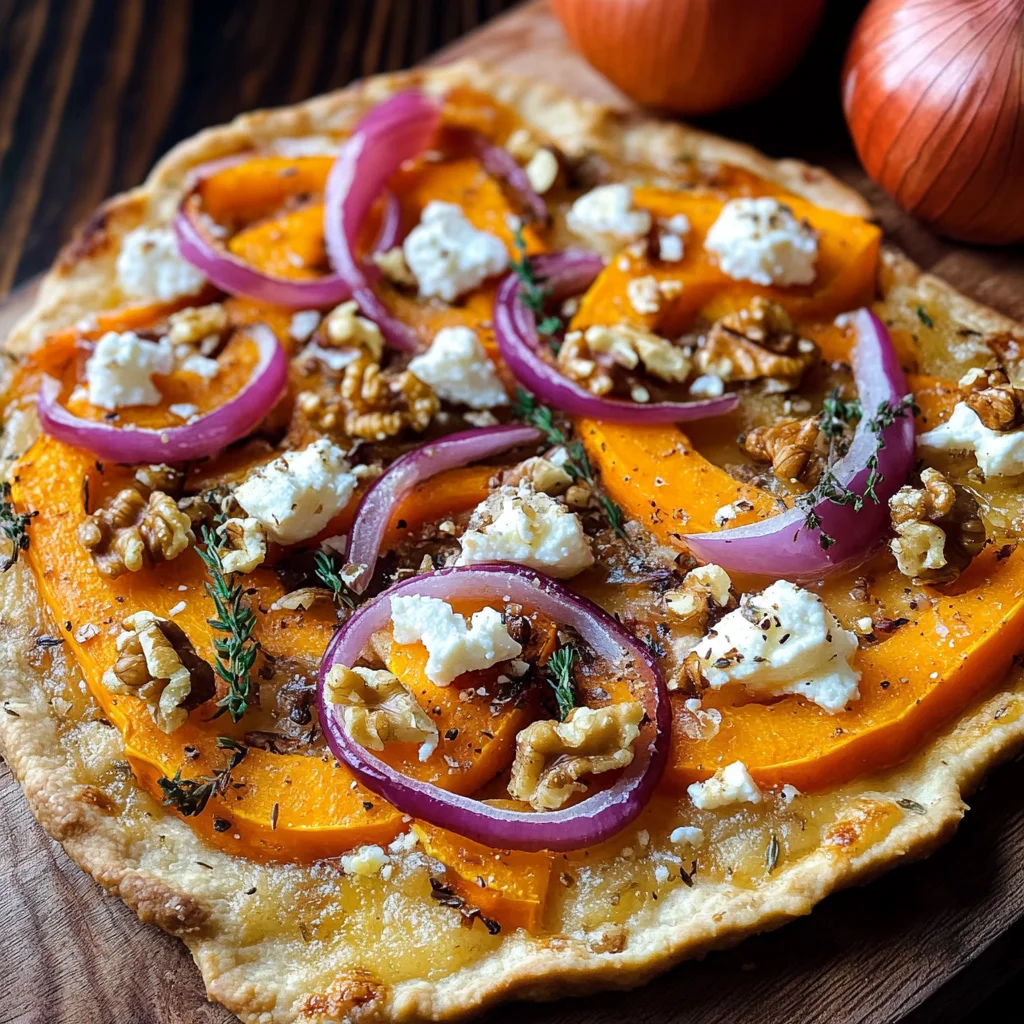 Kürbis-Flammkuchen mit Feta