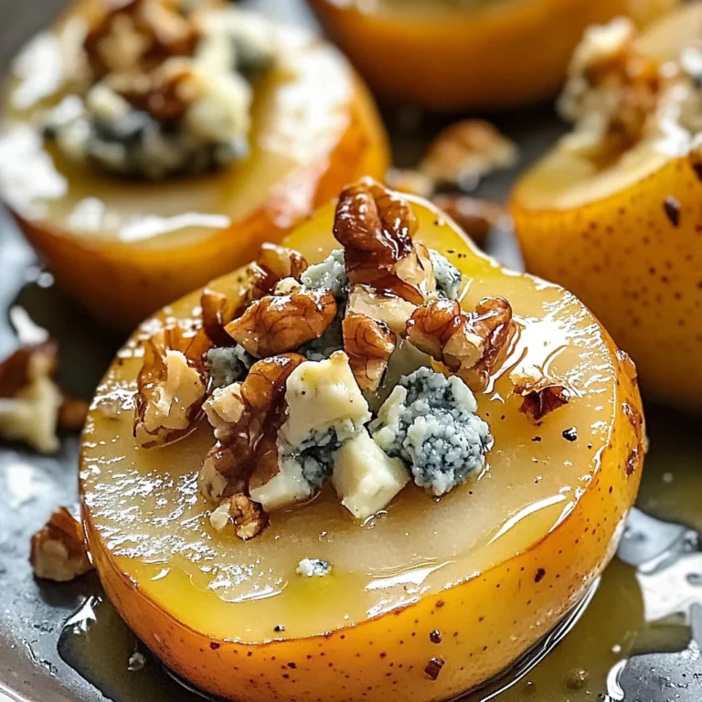 Roasted Pears with Blue Cheese, Walnuts and Honey Recipe