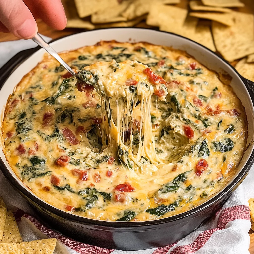Slow Cooker Queso Spinach Dip