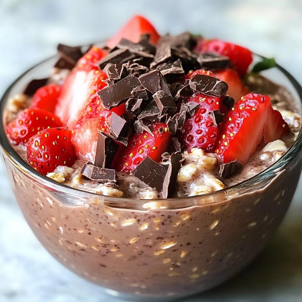 Chocolate Covered Strawberry Overnight Oats