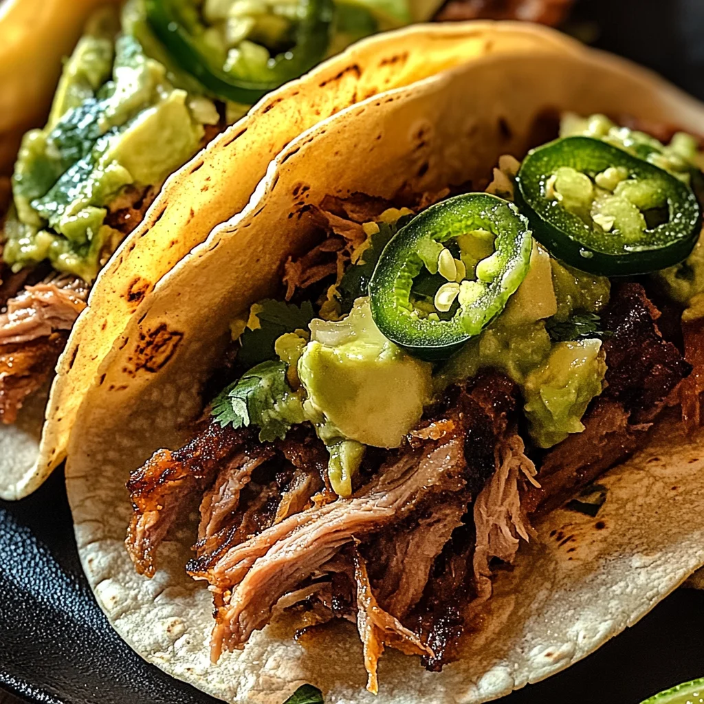 Crispy Carnitas Tacos with Roasted Jalapeño Lime Avocado