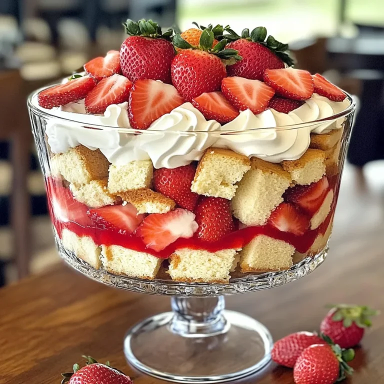 Easy Strawberry Trifle with Pound Cake