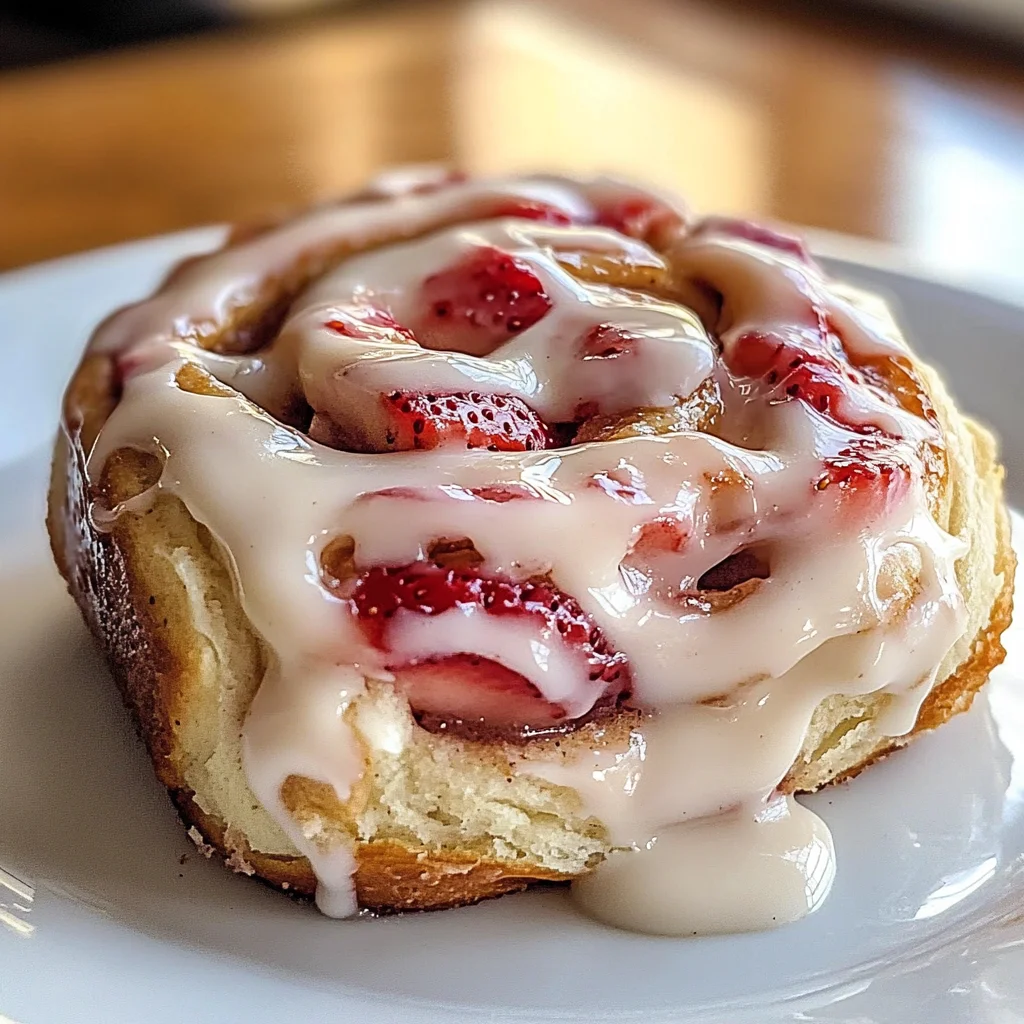 Strawberry Cinnamon Rolls With Cream Cheese Frosting