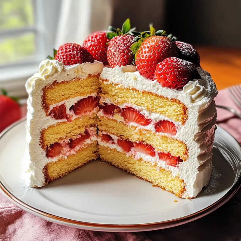 Strawberry Vanilla Layer Cake with Chantilly Mascarpone