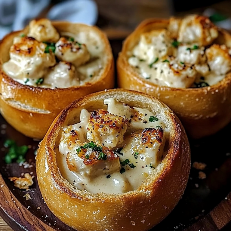 Irresistible Chicken Alfredo Garlic Bread Bowls Recipe
