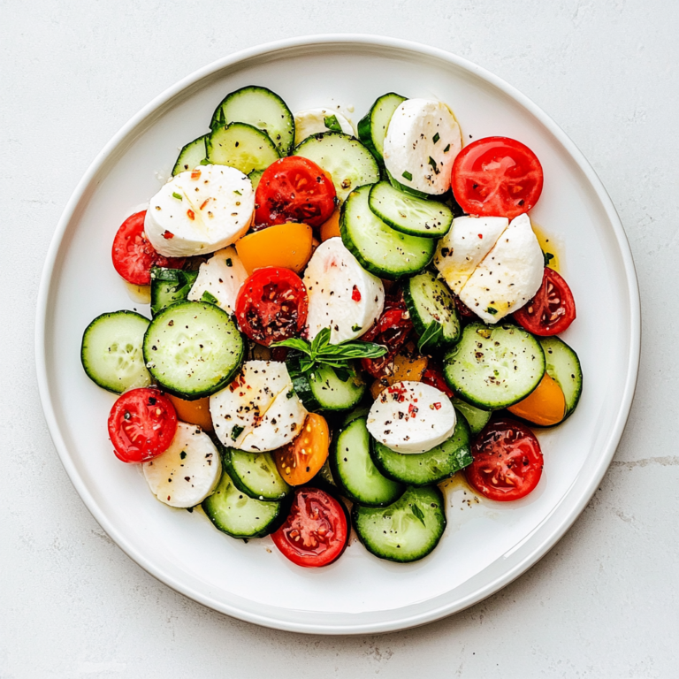 Refreshing Fresh Cucumber Caprese Salad Recipe to Try Now