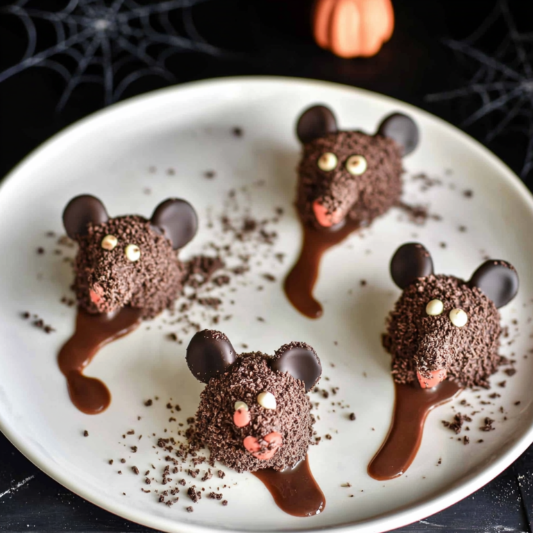 Spooktacular Halloween Dessert: Strawberry & Chocolate Mice