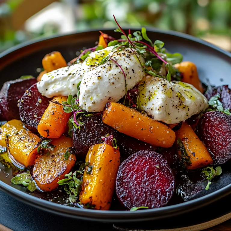 Irresistible Roasted Beets and Carrots Salad with Burrata