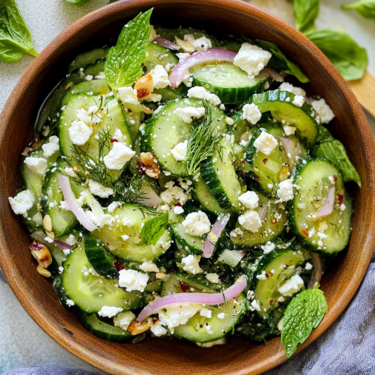 Refreshing Smashed Cucumber Salad – With Feta & Dill!