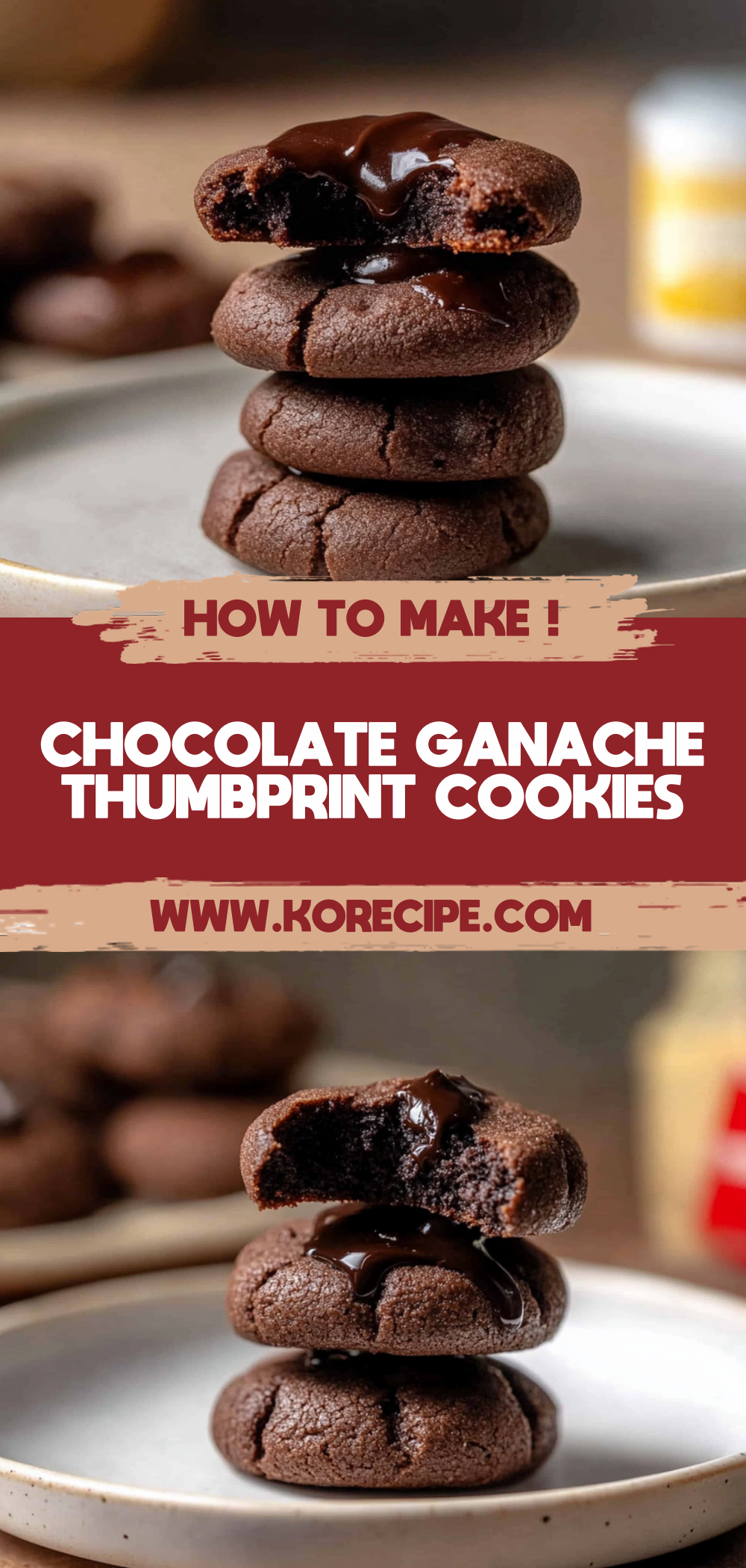 Chocolate Ganache Thumbprint Cookies