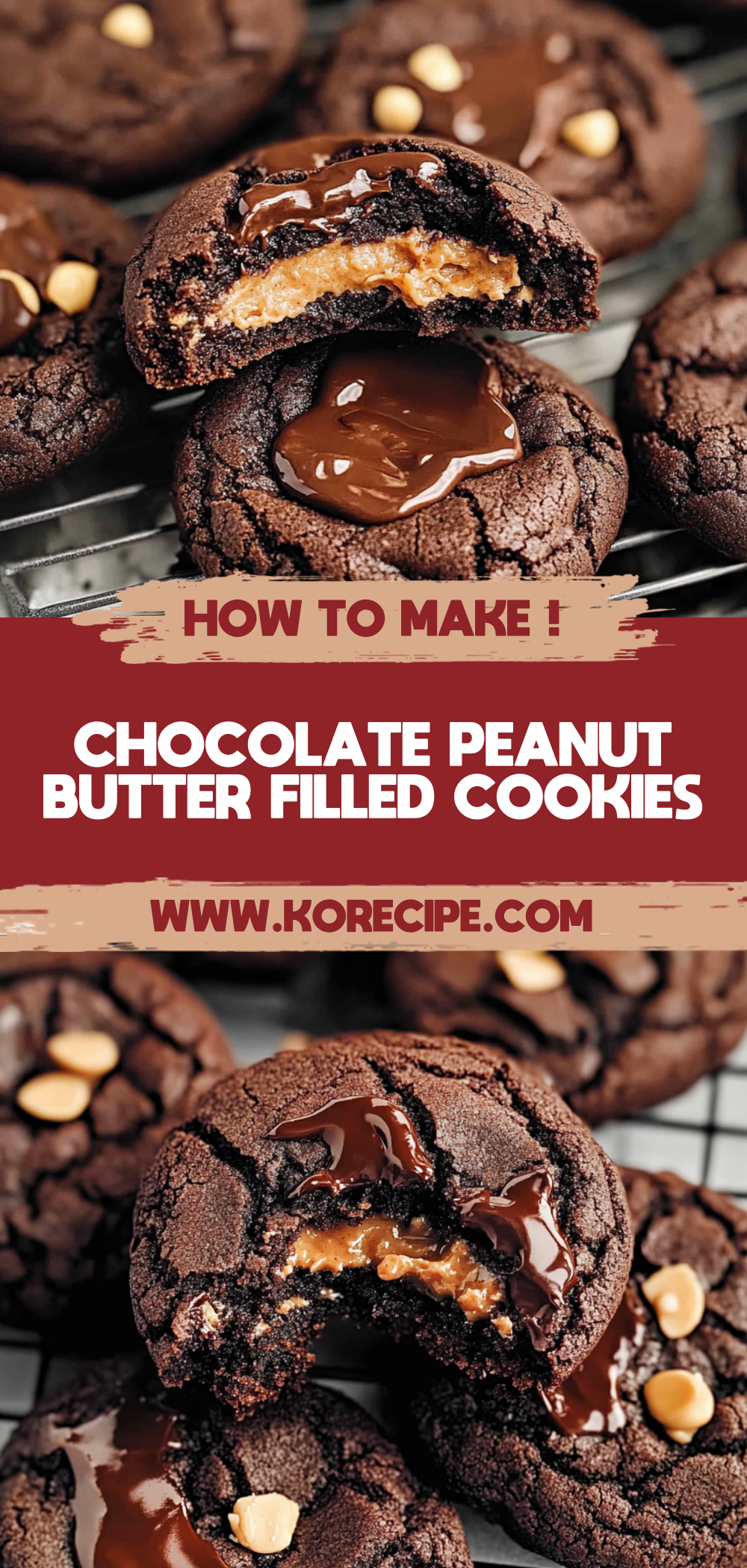 Chocolate Peanut Butter Filled Cookies