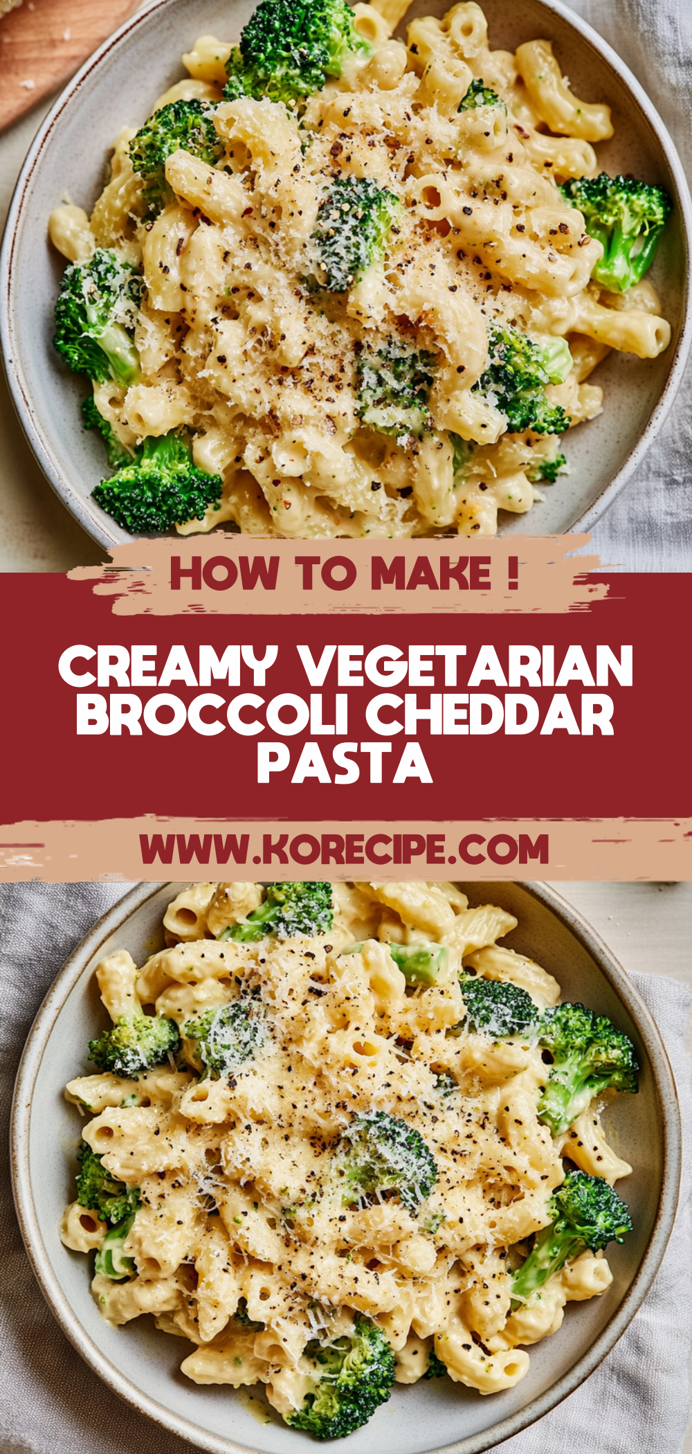 Creamy Vegetarian Broccoli Cheddar Pasta