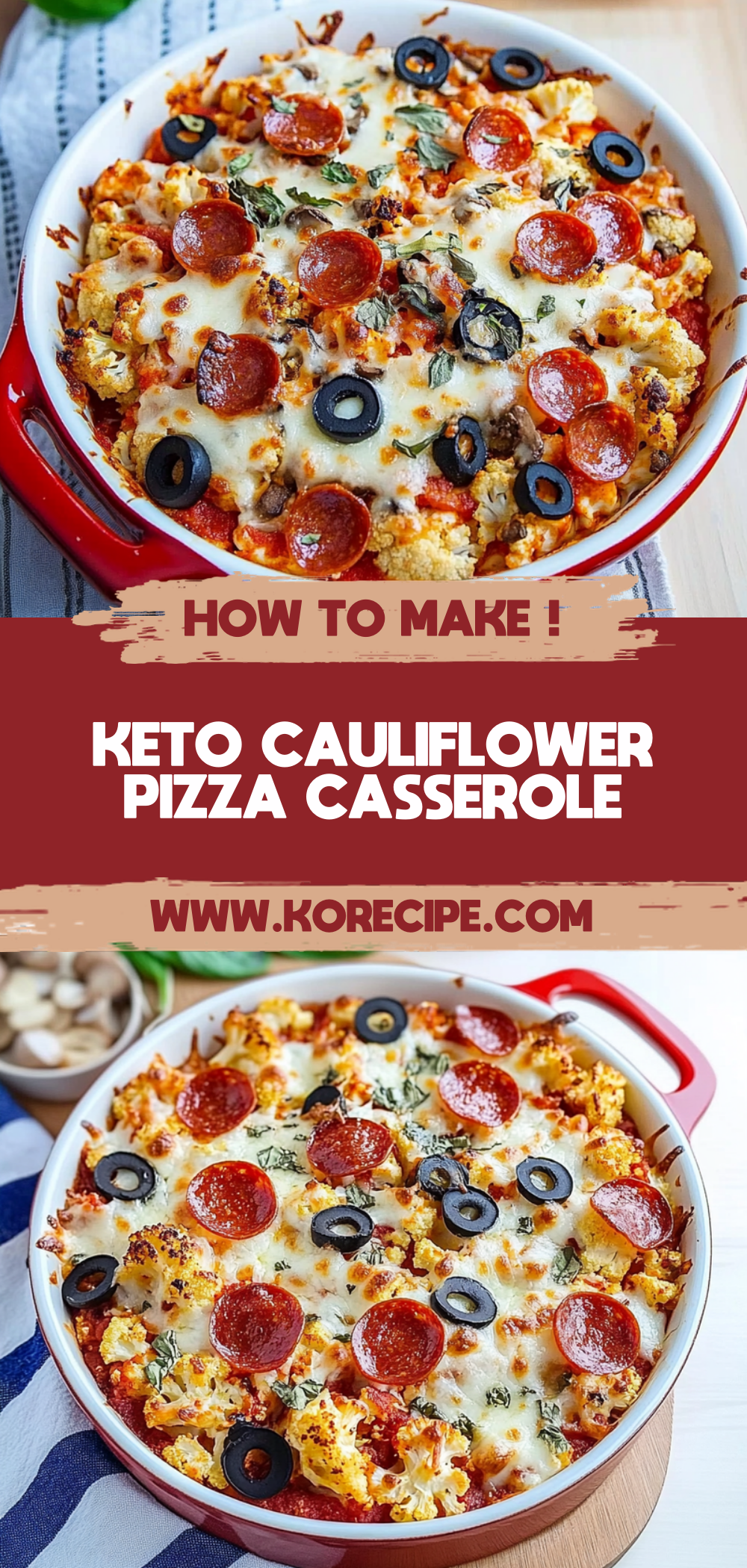 Keto Cauliflower Pizza Casserole