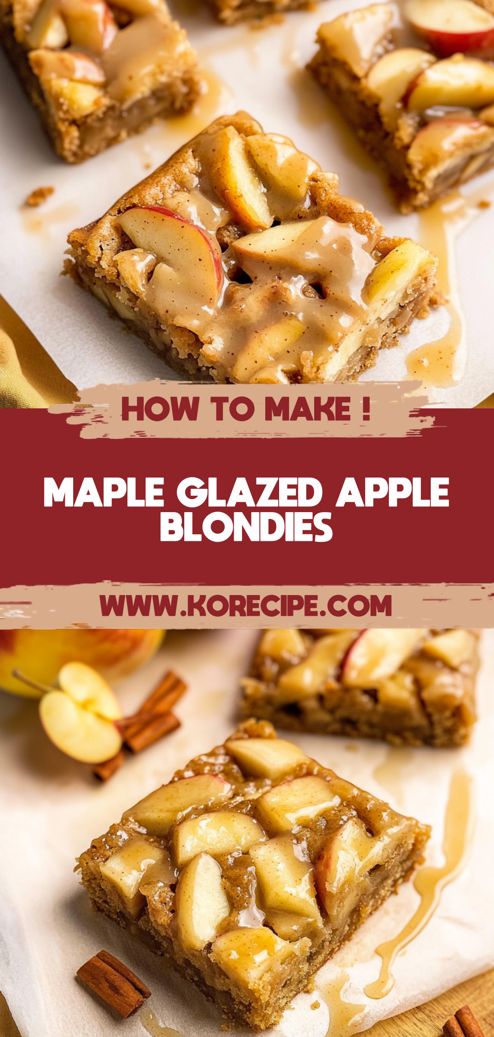 Maple Glazed Apple Blondies