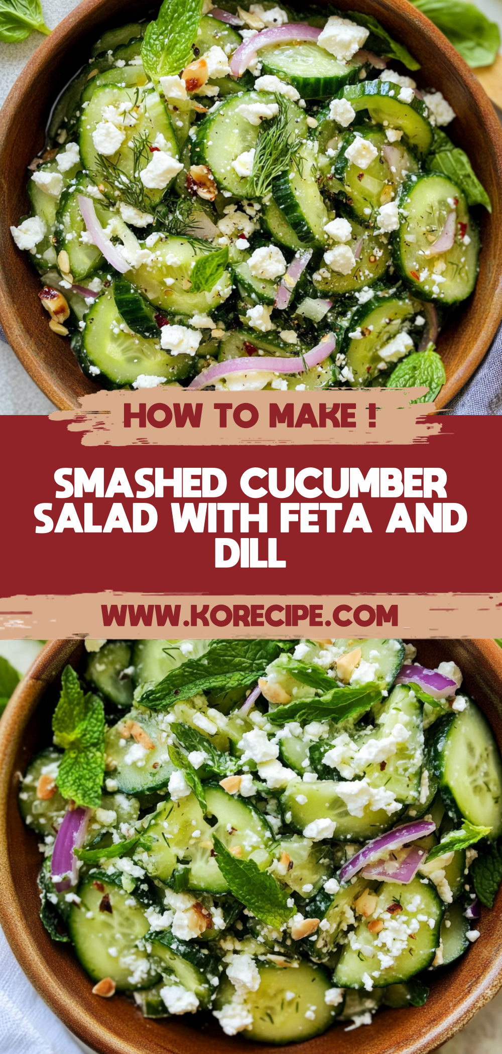 Smashed Cucumber Salad - With Feta and Dill