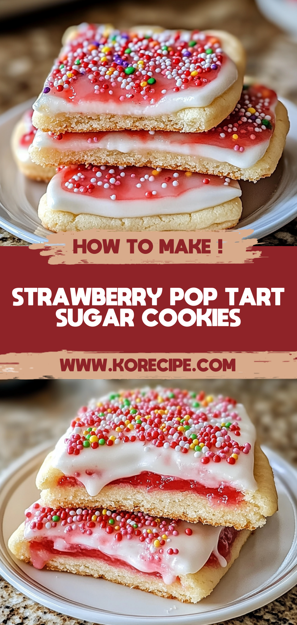 Strawberry Pop Tart Sugar Cookies