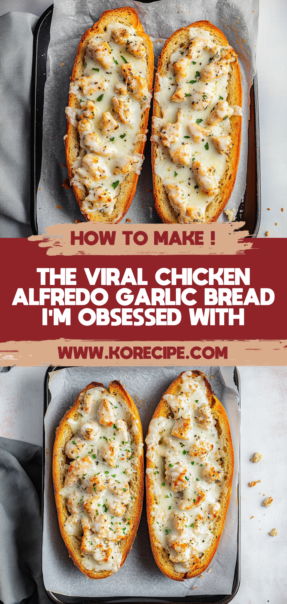 The Viral Chicken Alfredo Garlic Bread I'm Obsessed With