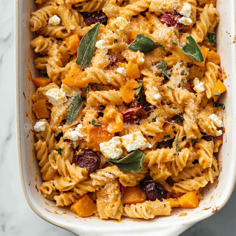 Baked Feta and Butternut Squash Pasta with Sage and Garli…