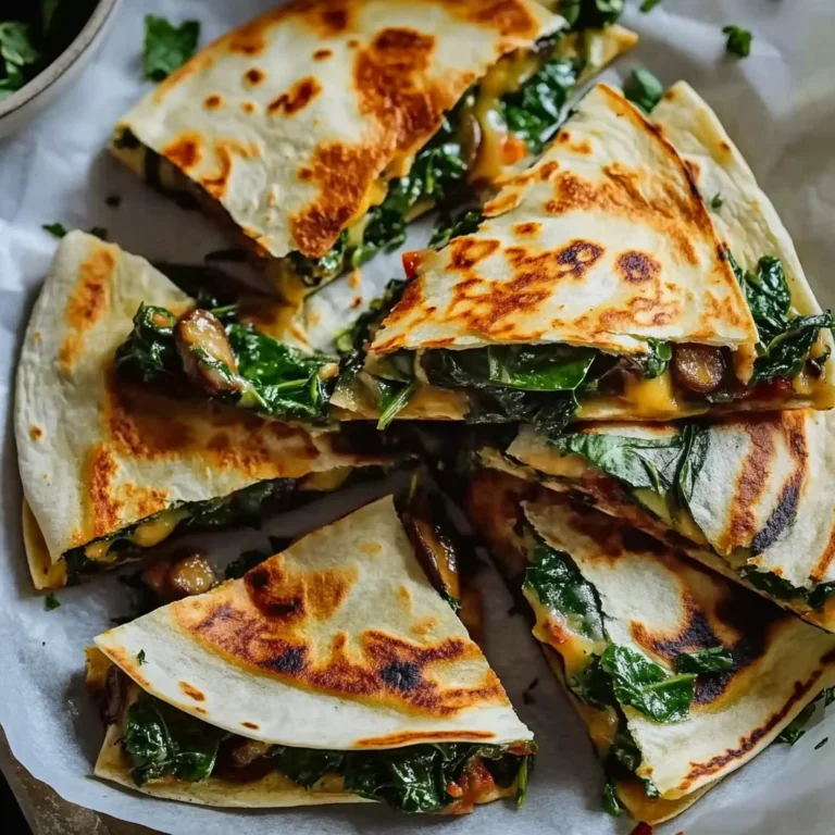 Baked Spinach Mushroom Quesadillas Recipe: Irresistibly C…