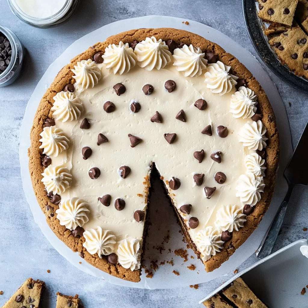 Chocolate Chip Cookie Cake Recipe with Buttercream Frosti…