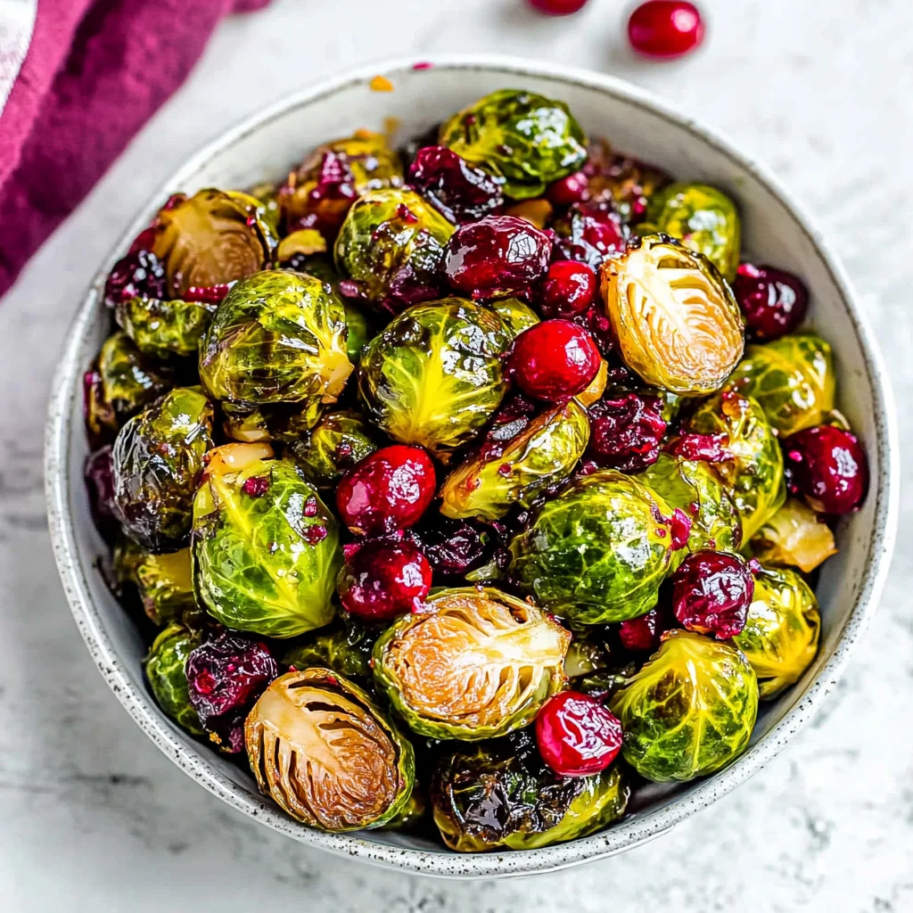 Orange Maple Glazed Brussels Sprouts with Cranberries: Di…