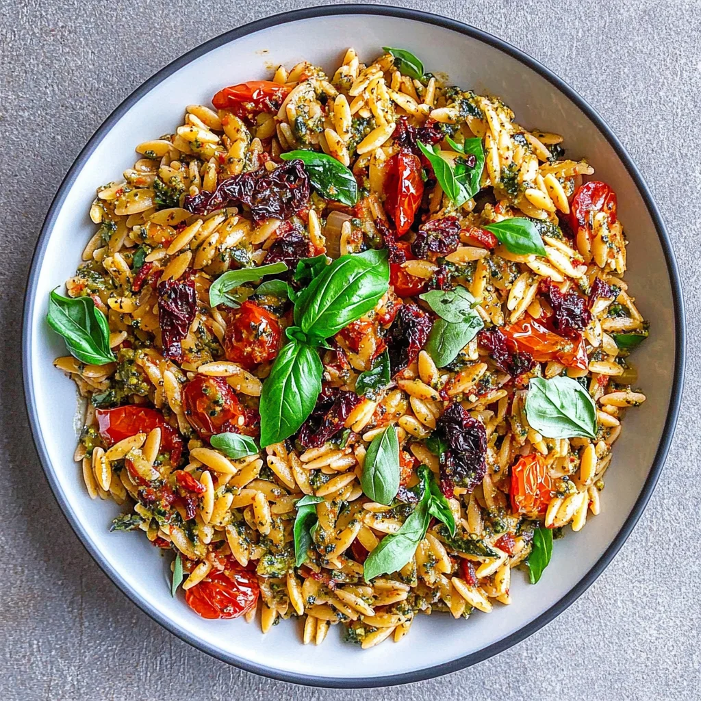 Sun Dried Tomato Orzo Pesto Salad: Bursting with Flavor