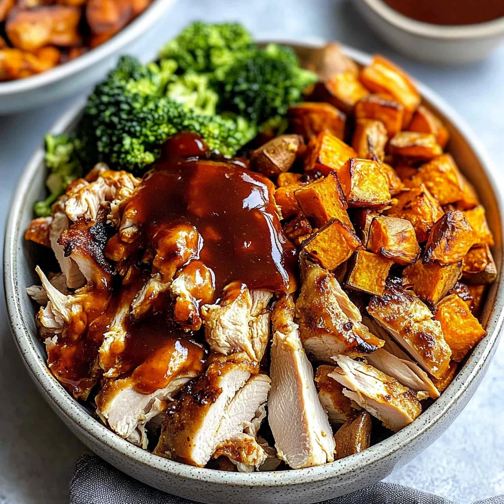 BBQ Chicken & Roasted Sweet Potato Bowls Recipe: Flavorfu…